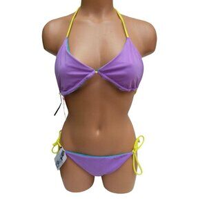 VICTORIA'S SECRET THE ABBIE REVERSIBLE TRIANGLE 2 PIECES SWIMSUIT MD NWT